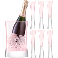  Набор для шампанского LSA International Moya, розовый: 6 бокалов и ведёрко - арт.G1372-00-436, фото 1 