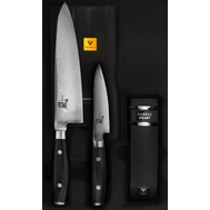  Набор ножей для кухни с точилкой Yaxell Ran, дамасская сталь, Япония - арт.YA36000-003, фото 1 