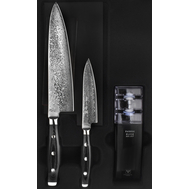  Набор ножей с точилкой Yaxell Gou, 3 предмета, дамасская сталь, Япония - арт.YA37000-003, фото 1 