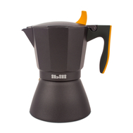  Кофеварка гейзерная Ibili Sensive, черная с оранжевой ручкой, на 6 чашек - арт.622206, фото 1 