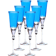  Бокалы для шампанского Ajka Crystal Heaven Blue, 170мл - 6шт, голубые - арт.64107/51218/48214, фото 1 