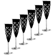  Бокалы для шампанского Ajka Crystal Domino, 160мл - 6шт, черные - арт.65964/51465/48525, фото 1 