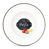  Тарелка для пасты Easy Life R2S Кухня в стиле Ретро, белая с декором, 30 см, фарфор - арт.EL-R1626_KIBP, фото 1 
