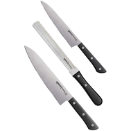  Набор кухонных ножей Samura Harakiri, 3шт, черная рукоять, нержавеющая легированная сталь - арт.SHR-0230B/K , фото 1 
