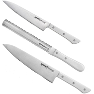 Набор ножей для кухни Samura Harakiri, 3шт, белая рукоять, нержавеющая легированная сталь - арт.SHR-0230W/K, фото 1 