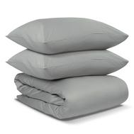  Комплект постельного белья полутораспальный из сатина светло-серого цвета из коллекции Essential, фото 1 