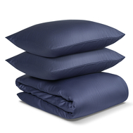  Комплект постельного белья полутораспальный из сатина темно-синего цвета из коллекции Essential, фото 1 