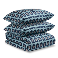  Комплект постельного белья полутораспальный из сатина голубого цвета с принтом Blossom time из коллекции Cuts&Pieces, фото 1 
