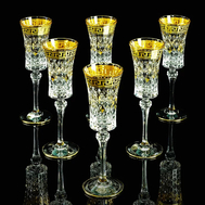  Набор фужеров для шампанского Migliore DeLuxe Imperia, хрусталь, декор золото 24К - 6шт - арт.25532, фото 1 