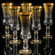  Набор бокалов для шампанского Migliore DeLuxe Cremona, хрусталь, декор золото 24К - 6шт - арт.25555, фото 1 