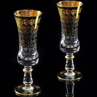  Набор бокалов для шампанского Migliore DeLuxe Cremona, хрусталь, декор золото 24К - 2шт - арт.25563, фото 1 