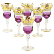  Набор бокалов для вина/воды Migliore DeLuxe Luciana, хрусталь, декор золото 24К - 6шт - арт.25571, фото 1 