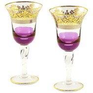  Набор бокалов для вина/воды Migliore DeLuxe Luciana, хрусталь, декор золото 24К - 2шт - арт.25579, фото 1 