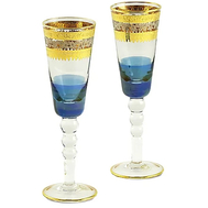  Набор бокалов для шампанского Migliore DeLuxe Adriatica, хрусталь, декор золото 24К, платина - 2шт - арт.25590, фото 1 