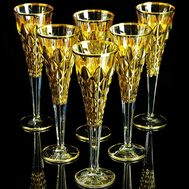  Набор фужеров для шампанского Migliore DeLuxe Golden Dream, хрусталь, декор золото 24К - 6шт - арт.25592, фото 1 