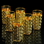  Набор стаканов для воды Migliore DeLuxe Golden Dream, хрусталь, декор золото 24К, 400мл - 6шт - арт.25594, фото 1 