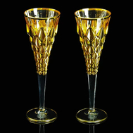  Набор фужеров для шампанского Migliore DeLuxe Golden Dream, хрусталь, декор золото 24К - 2шт - арт.25597, фото 1 