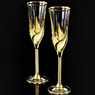  Набор фужеров для шампанского Migliore DeLuxe Delizia, хрусталь, декор золото 24К - 2шт - арт.25613, фото 1 