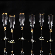  Набор фужеров для шампанского Migliore DeLuxe Amore, хрусталь, декор золото 24К - 6шт - арт.25618, фото 1 