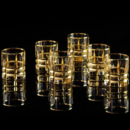  Набор стаканов для виски Migliore DeLuxe Baron, хрусталь, декор золото 24К, 300мл - 6шт - арт.25622, фото 1 