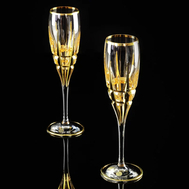  Набор фужеров для шампанского Migliore DeLuxe Baron, хрусталь, декор золото 24К - 2шт - арт.25626, фото 1 