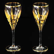  Набор бокалов для вина/воды Migliore DeLuxe Baron, хрусталь, декор золото 24К - 2шт - арт.25627, фото 1 