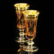  Набор фужеров для шампанского Migliore DeLuxe Dinastia Ambra, хрусталь янтарный, декор золото 24К - 2шт - арт.25652, фото 1 