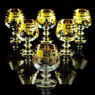  Набор бокалов для коньяка Migliore DeLuxe Dinastia, хрусталь, декор золото 24К - 6шт - арт.25656, фото 1 