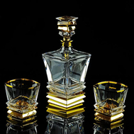  Набор для виски Migliore DeLuxe Vikont: графин + 2 стакана, хрусталь, декор золото 24К - арт.25679, фото 1 