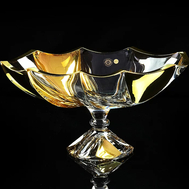  Ваза для фруктов Migliore DeLuxe Decor, хрусталь, декор золото 24К, диаметр 35см - арт.25693, фото 1 