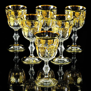  Набор бокалов для вина/воды Migliore DeLuxe Gloria, хрусталь, декор золото 24К - 6шт - арт.25695, фото 1 