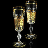  Набор фужеров для шампанского Migliore DeLuxe Gloria, хрусталь, декор золото 24К - 2шт - арт.25701, фото 1 
