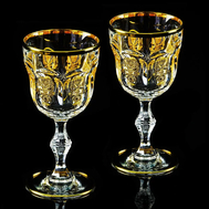  Набор бокалов для вина/воды Migliore DeLuxe Gloria, хрусталь, декор золото 24К - 2шт - арт.25702, фото 1 