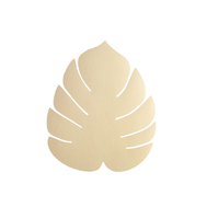  LINDDNA 990088 HIPPO gold Подстановочная салфетка из натуральной кожи лист монстеры 26х22 см, толщина 1,6мм, фото 1 