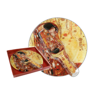  Carmani Тарелка для торта с лопаткой Поцелуй  (Г. Климт) 30 см, стекло - арт.CAR198-1221-AL, фото 1 