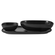  Набор сервировочный Форма Maxwell & Williams, чёрный: тарелка + 2 салатника, 30х16см + 20см + 10см, фарфор - арт.MW655-AW0405, фото 1 