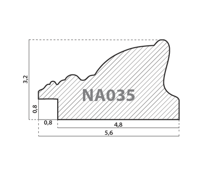  Деревянный багет NA035.1.059, ш: 5.6см в: 3.2см, фото 2 
