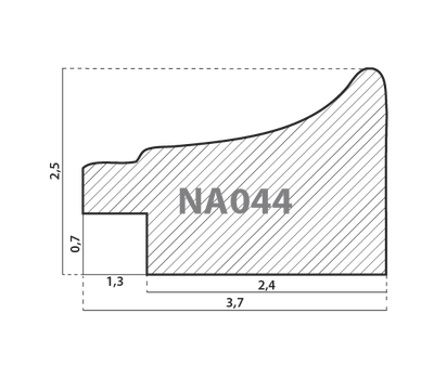  Деревянный багет NA044.0.102, ш: 3.8см в: 2.5см, фото 2 