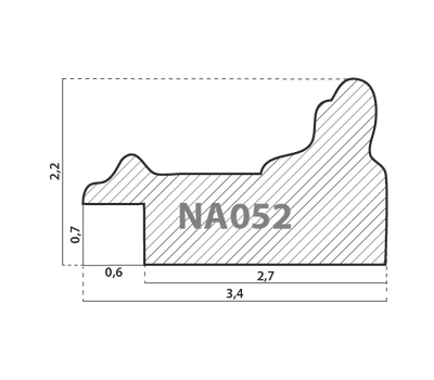  Деревянный багет NA052.0.195, ш: 3.4см в: 2.2см, фото 2 