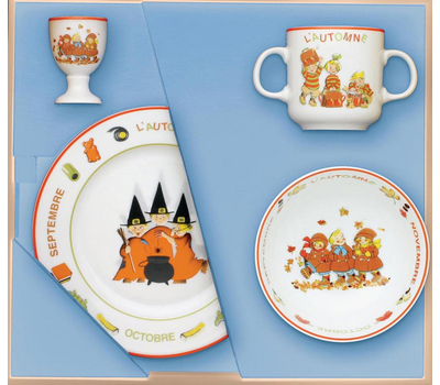  Набор посуды для детей Guy Degrenne Les Triples Осень, фарфор - 4 предмета, фото 1 