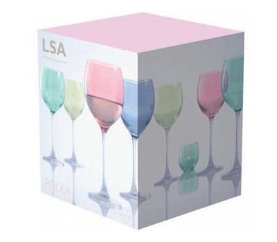  Цветные бокалы для вина LSA International Polka, пастельные, 400мл - 4шт, фото 3 