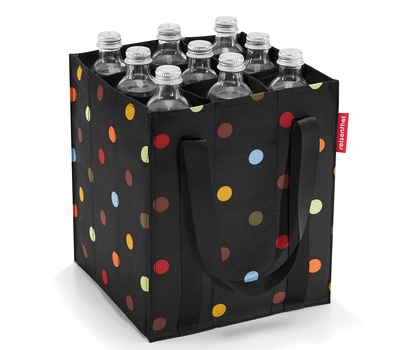 Сумка для бутылок Reisenthel Bottlebag, чёрная в цветной горох, 23х27.5х23см, фото 1 