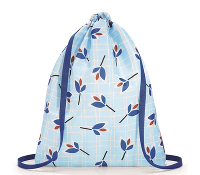  Складной рюкзак Reisenthel Mini maxi Sacpack, голубой с листьями, 35.5х45.7х5.5см, фото 1 
