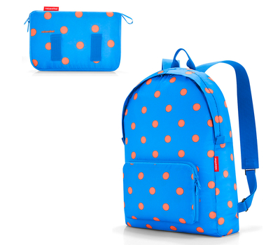 Складной рюкзак Reisenthel Mini maxi, голубой в горошек, 29.3х47х15см, фото 1 