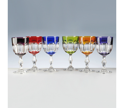  Цветные бокалы для белого вина Cristal de Paris Nicole 200мл - 6 шт, фото 2 