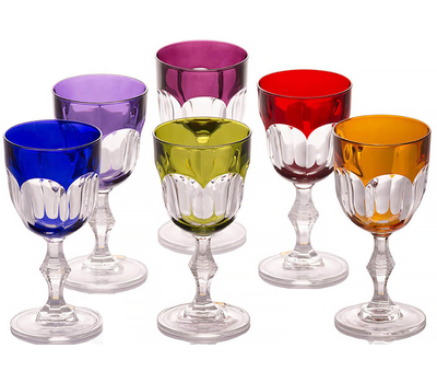  Цветные бокалы для красного вина Cristal de Paris Nicole 220мл - 6 шт, фото 1 