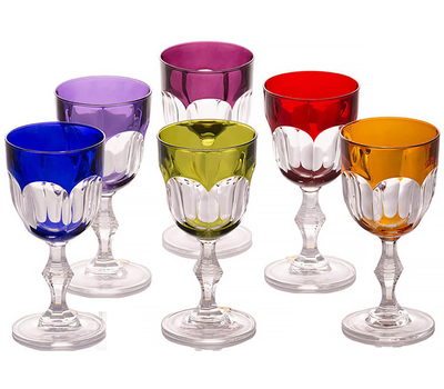  Цветные бокалы для белого вина Cristal de Paris Nicole 200мл - 6 шт, фото 1 