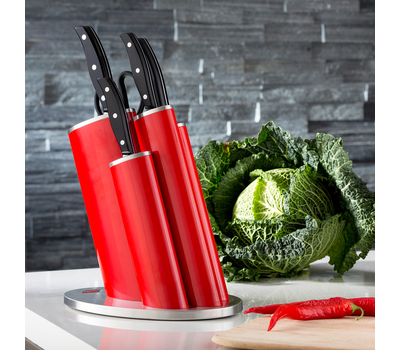  Набор кухонных ножей Wesco Asia Knife Style, 5 предметов, в красной подставке, фото 2 
