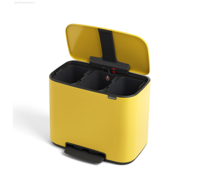 Контейнер для мусора с педалью Brabantia Bo Pedal Bin, желтый, 3 х 11 л, фото 4 