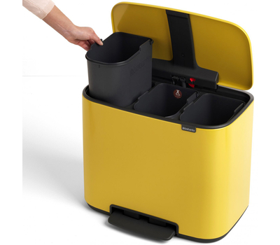  Контейнер для мусора с педалью Brabantia Bo Pedal Bin, желтый, 3 х 11 л, фото 1 
